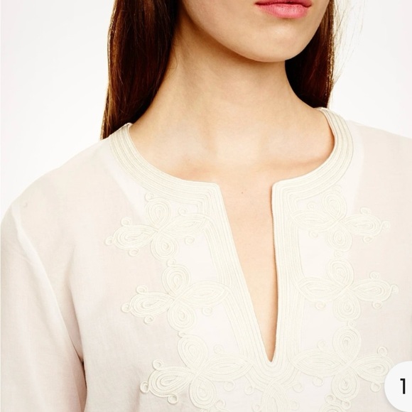 J Crew Embroidered 100% cotton tunic top size XS - Picture 2 of 8